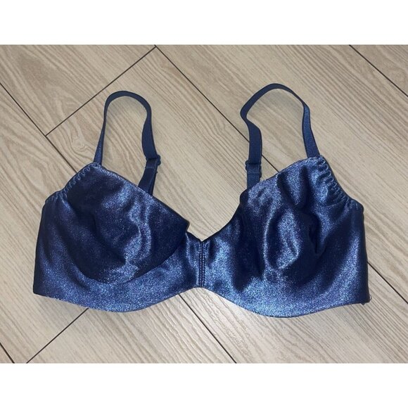 Vintage Maidenform French Demi 3687 Satin Soft Cup Underwire Womens 34C Blue - Picture 2 of 6